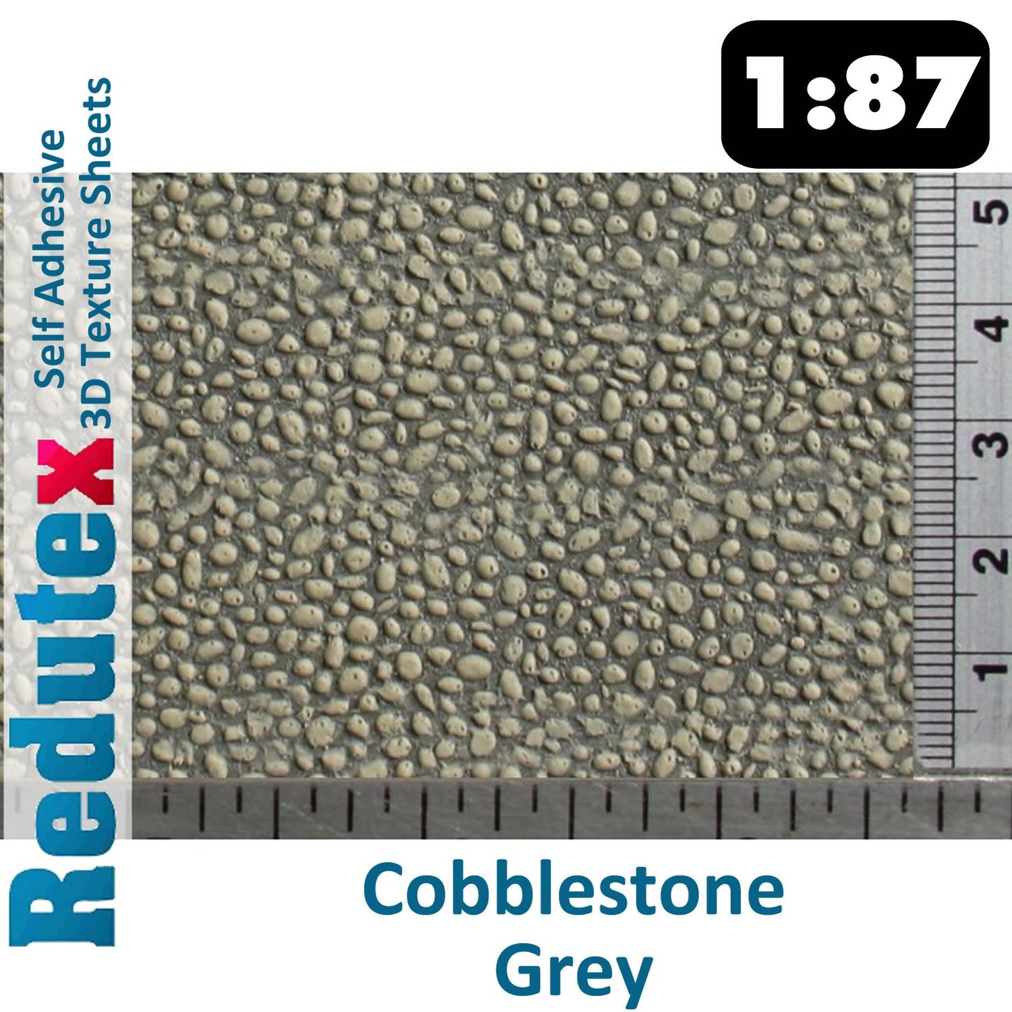 COBBLESTONE Grey STANDARD 1:87 HO 3D Self Adhesive Texture Sheet