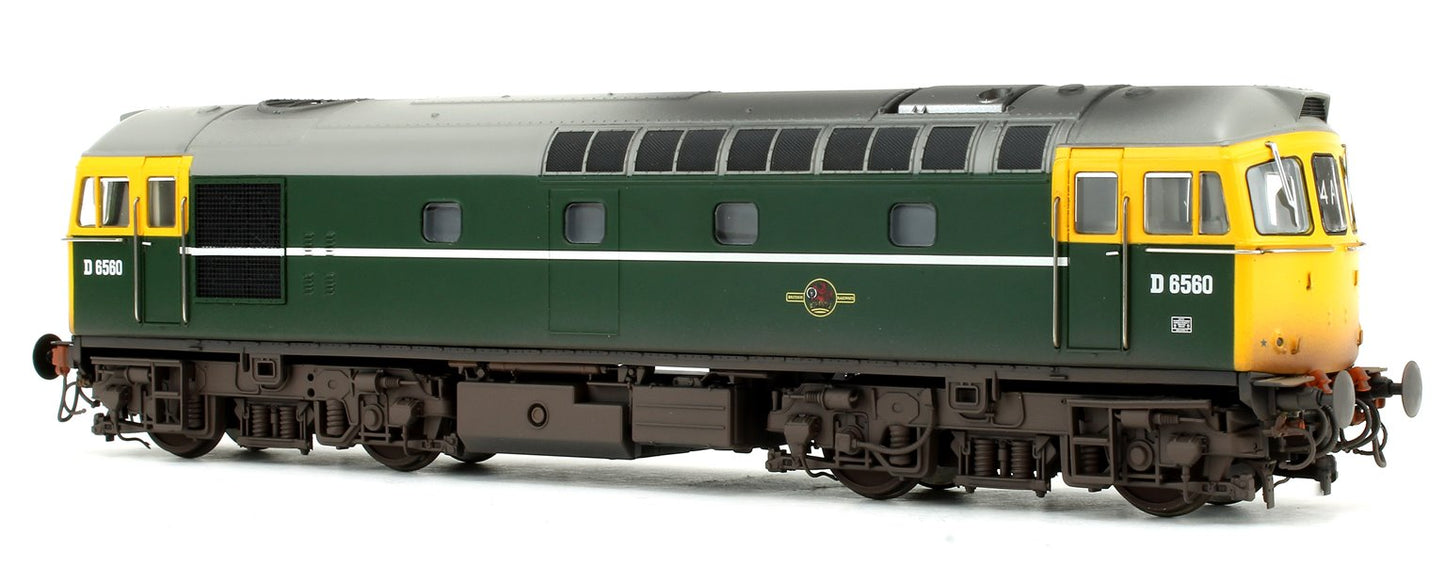 Pre-Owned Class 33 D6580 BR Green (FYE) Diesel Locomotive with 4x late 1960s ESSO 'B' tank wagons - Weathered