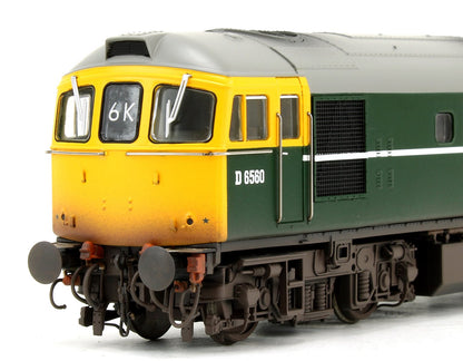 Pre-Owned Class 33 D6580 BR Green (FYE) Diesel Locomotive with 4x late 1960s ESSO 'B' tank wagons - Weathered
