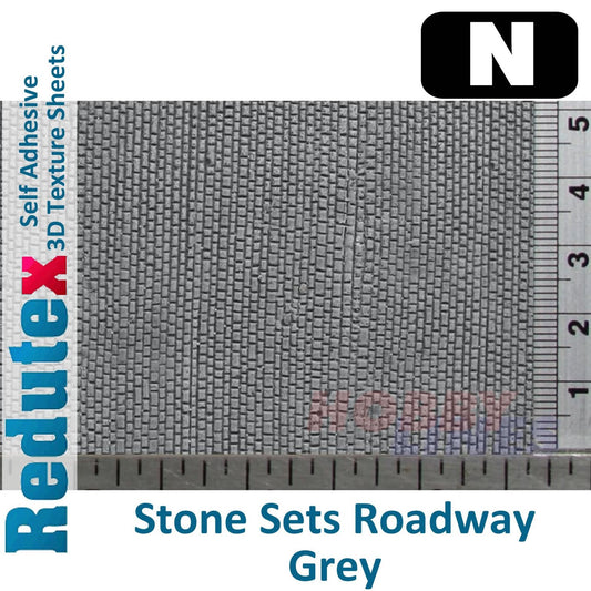 Stone Setts Roadway Grey  N Self Adhesive 3D Textured Sheet