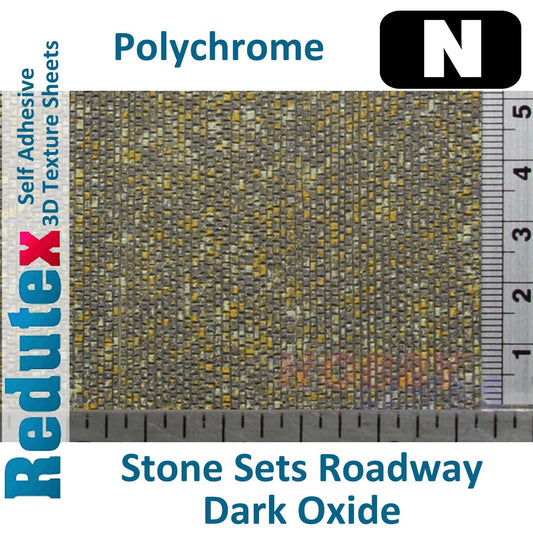 Stone Setts Roadway  DarkOxide N Self Adhesive 3D Textured Sheet