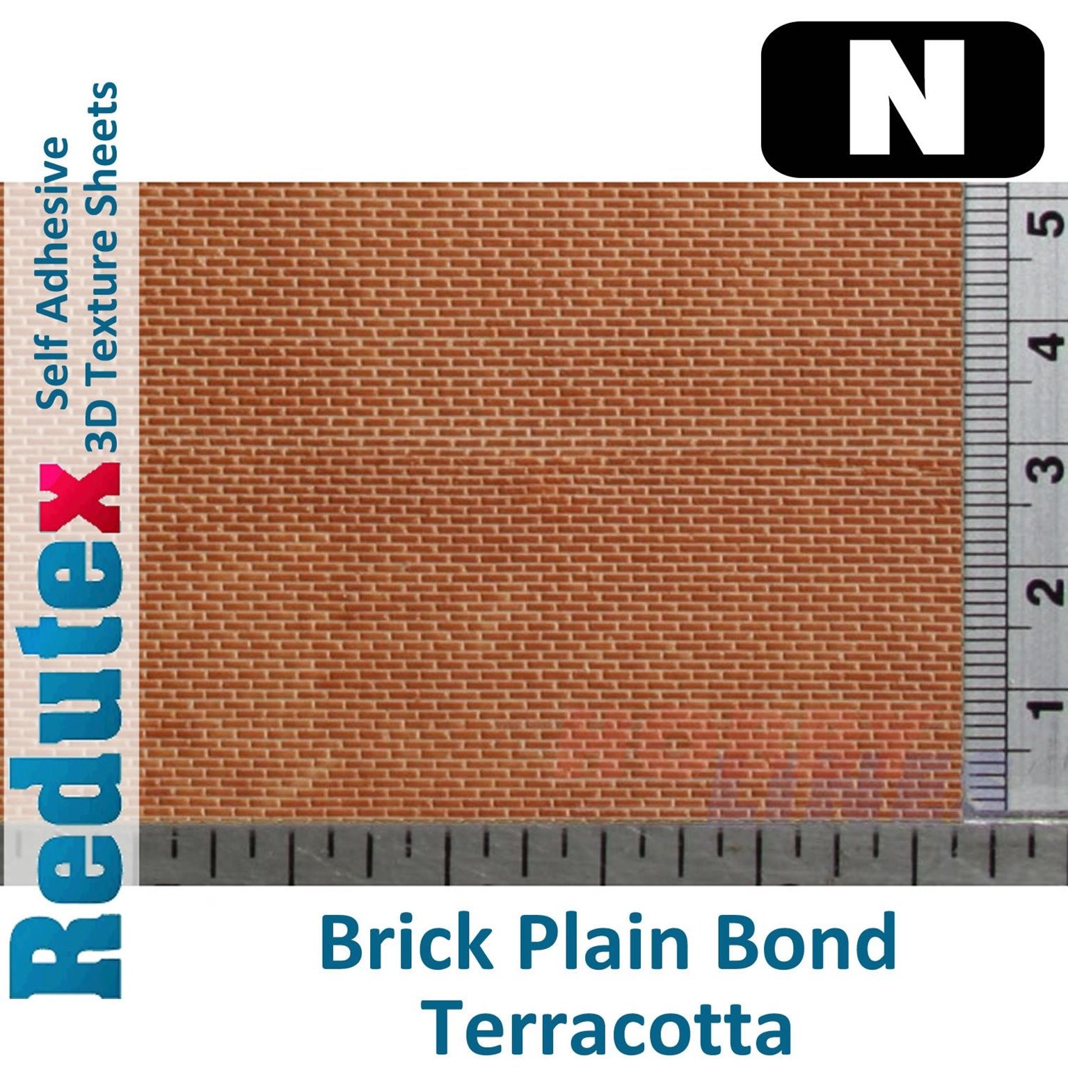 Brick Plain Bond Terracotta N Self Adhesive 3D Textured Sheet