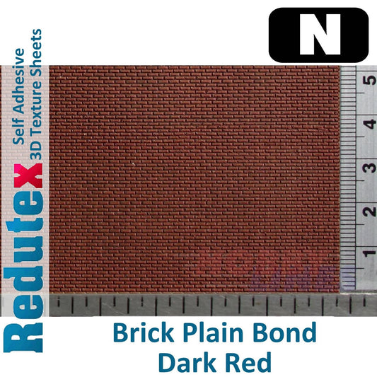 Brick Plain Bond Polychrome  Dk Red N 3D Flexible Textured Sheet