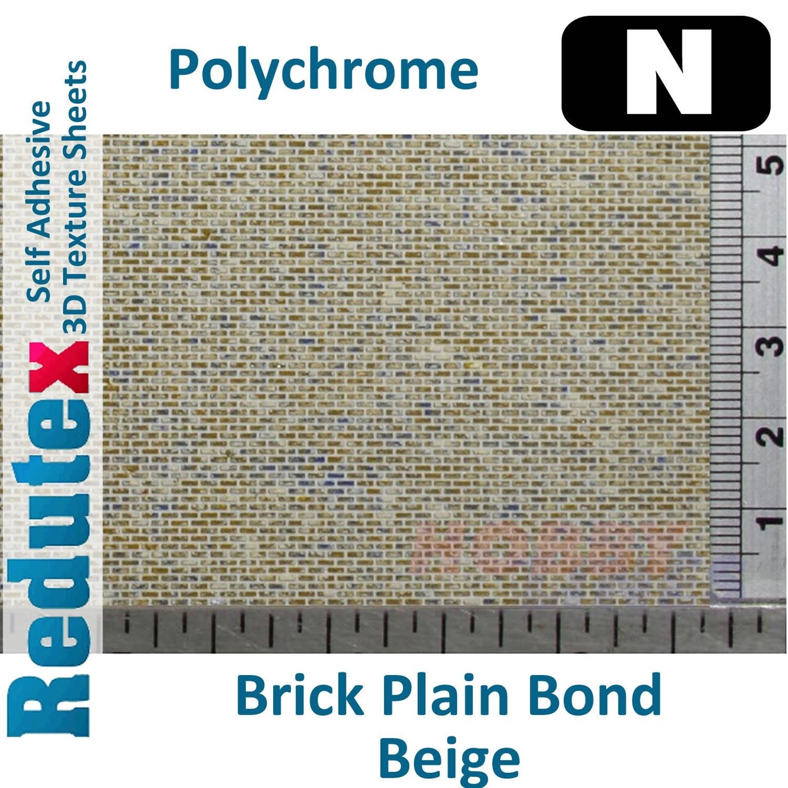 Brick Plain Bond Polychrome Beige N 3D Flexible Textured Sheet