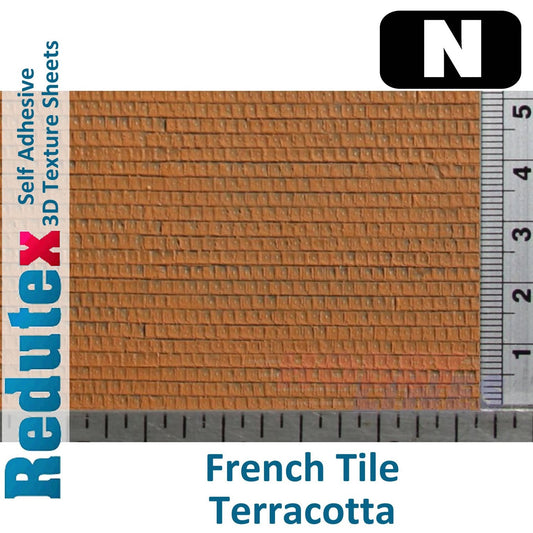 French Tile Terracotta N 3D Flexible Textured Building Sheet