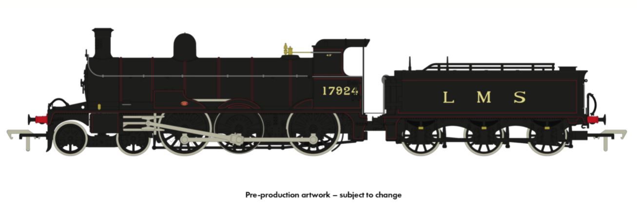 Highland Railways Jones Goods 4-6-0 Steam Locomotive No.17924, LMS lined black (DCC Sound)