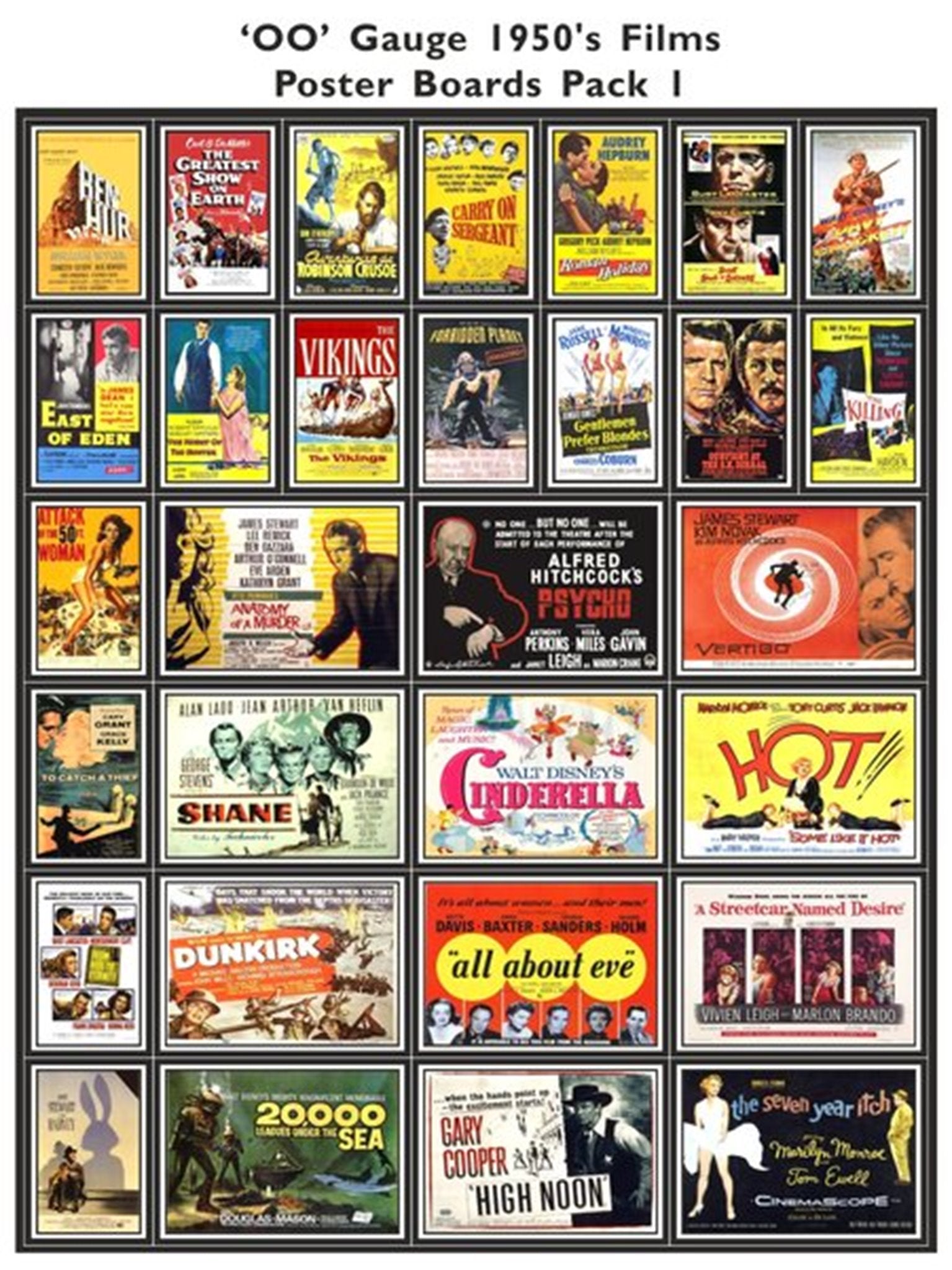 1950's Film Poster Boards Pack 1