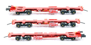 Ecofret FWA Container Flat Triple Wagon Pack - DB Red