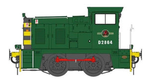 Class 02 D2864 BR Green Wasp Stripes with Yellow Bufferbeam Diesel Locomotive
