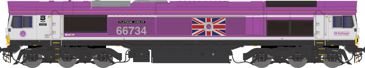 Class 66 66734 Jubilee Pink "Platinum Jubilee" Diesel Locomotive