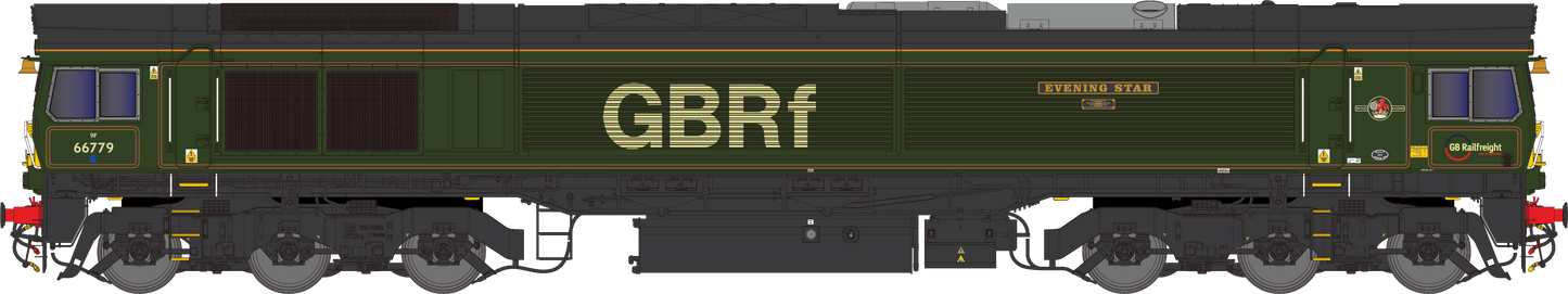 Class 66 66779 "Evening Star" BR Lined Green Diesel Locomotive