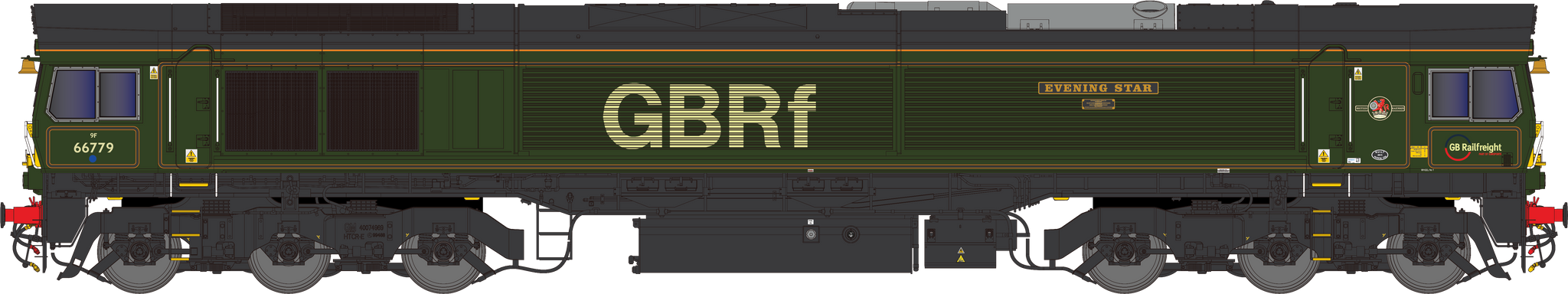 Dapol 2d 066 007 Class 66 66779 Evening Star Br Lined Green Diesel Locomotive Rails Of Sheffield