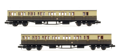 2P-003-012 Pre-Owned B Set Coach Pack GWR Cities Crest Chocolate & Cream 6445 & 6446