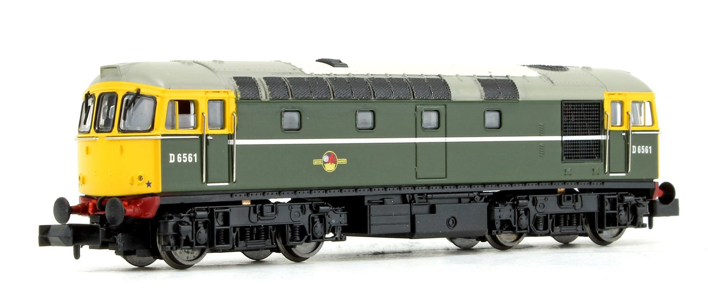 Class 33/0 D6561 BR Green with Full Yellow Front Diesel Locomotive DCC FITTED