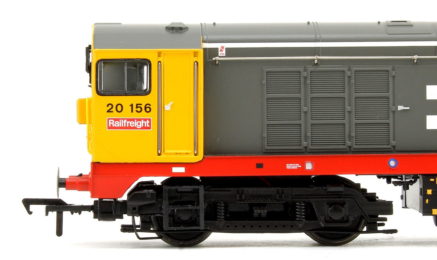 Pre-Owned 32-030DS Class 20 156 BR Railfreight Grey Large Logo (Red Solebar) Diesel Locomotive (DCC Sound Fitted)