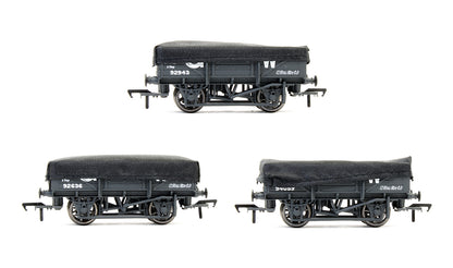 Pre-Owned Set Of 3 China Clay Wagons With Flat Hoods GWR Grey