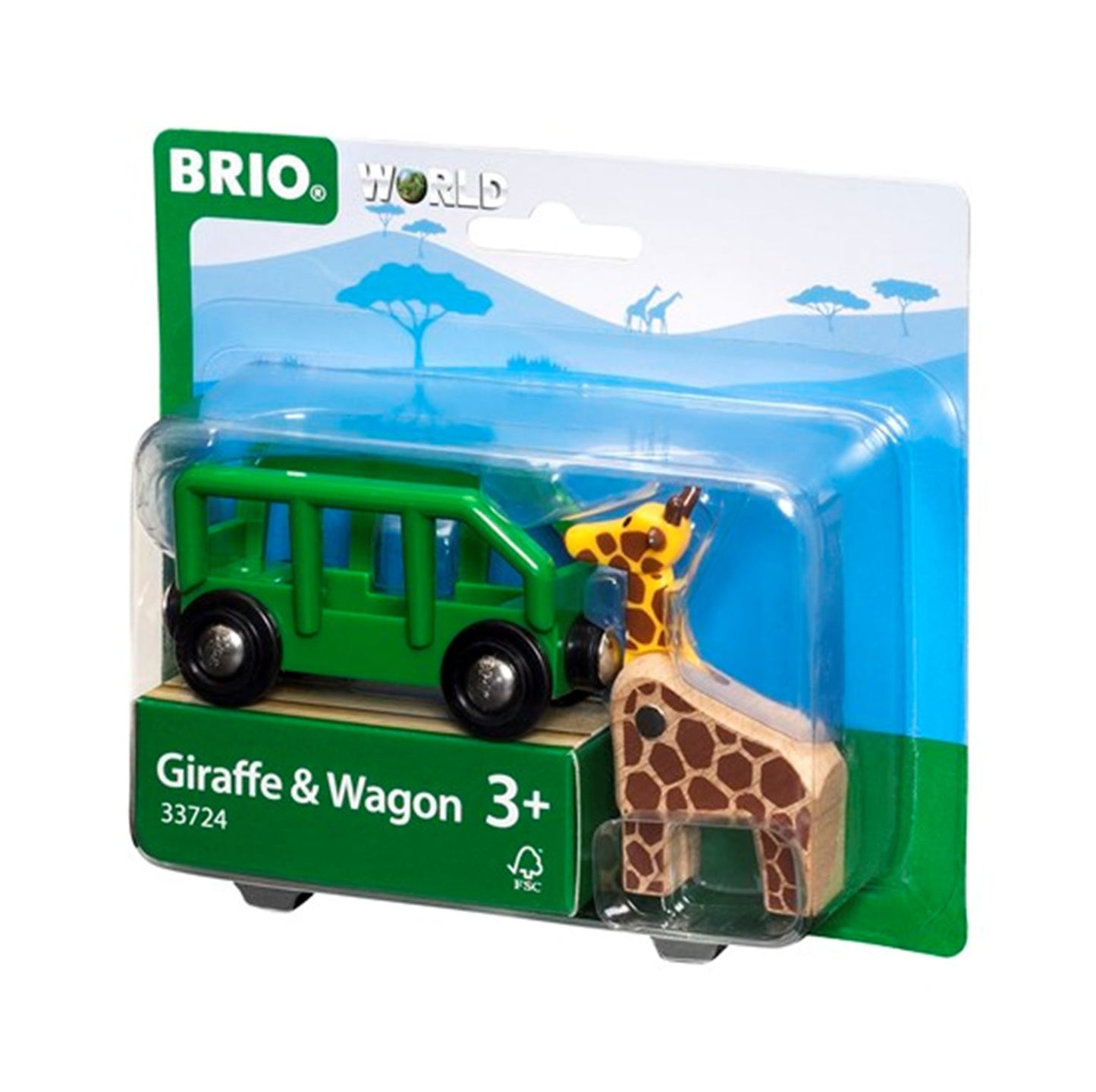 BRIO WORLD - Giraffe and Wagon for Railway