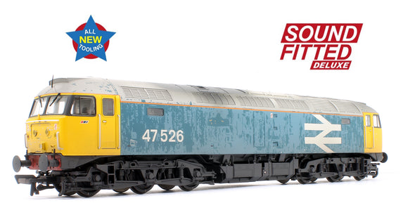 Class 47/4 47526 BR Blue (Large Logo) Diesel Locomotive (Weathered Edition) Deluxe DCC Sound