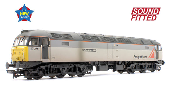 Class 47/3 47376 'Freightliner 1995' Freightliner Grey Diesel Locomotive - Weathered - DCC Sound