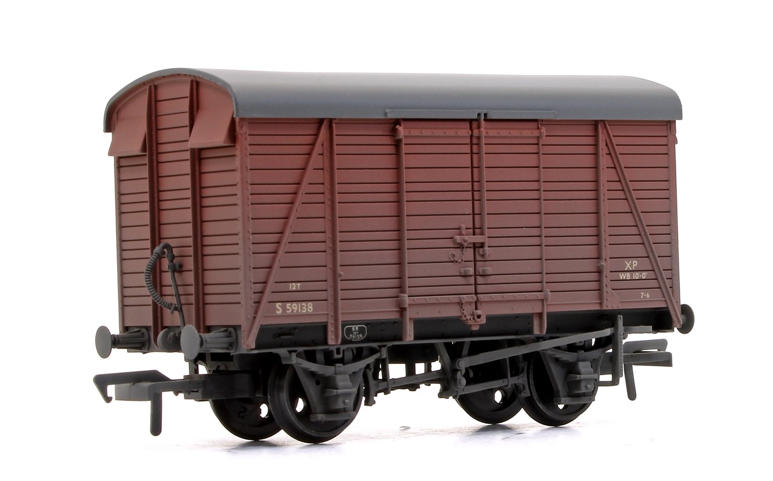 SR 12T 2+2 Planked Ventilated Van BR Bauxite (Early) - Weathered