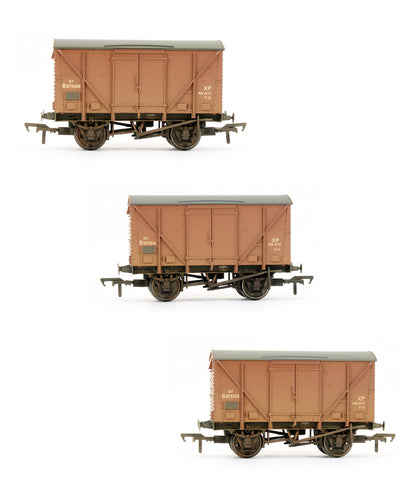 Pre-Owned 38-185 Set Of 3 Plywood Fruit Vans BR Bauxite (Weathered)