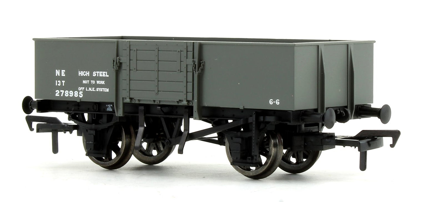 Pre-Owned 13 Ton High Sided Steel Wagon with Wooden Door LNER Grey No.278985