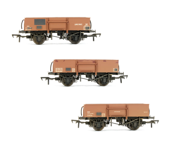 Pre-Owned Set Of 3 -13T High Sided Steel Open Wagons BR Late Bauxite (Weathered)