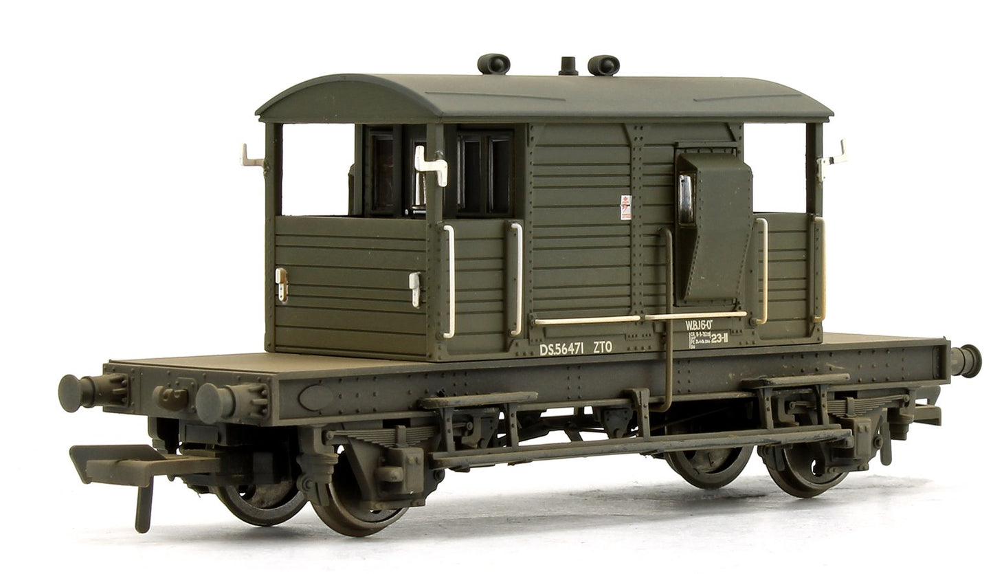 SR 25 Ton Pill Box Brake Van BR Departmental Olive Green (Weathered)