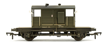 38-404A SR 25 Ton Pill Box Brake Van BR Departmental Olive Green No.56471 - Weathered