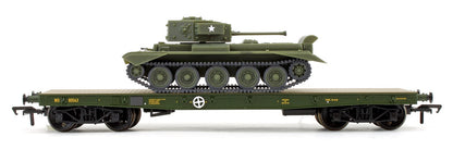 WD 50T 'Warflat' Bogie Wagon WD Bronze Green 80543 With Cromwell MKIV Tank