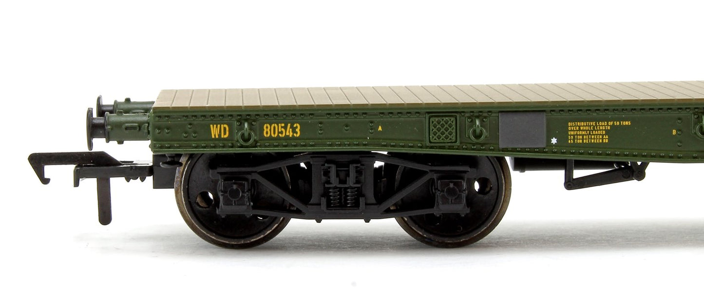 WD 50T 'Warflat' Bogie Wagon WD Bronze Green 80543 With Cromwell MKIV Tank
