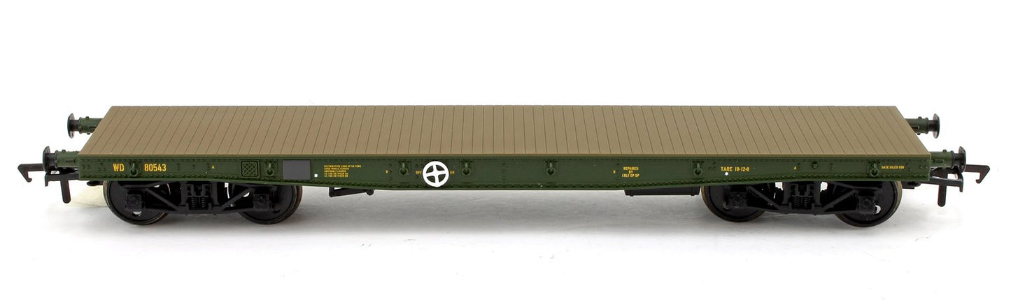 WD 50T 'Warflat' Bogie Wagon WD Bronze Green 80543 With Cromwell MKIV Tank
