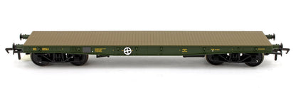 WD 50T 'Warflat' Bogie Wagon WD Bronze Green 80543 With Cromwell MKIV Tank