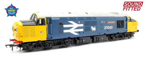 Class 37/0 Split Headcode 37043 'Loch Lomond' BR Blue (Large Logo) Diesel Locomotive (DCC Sound)