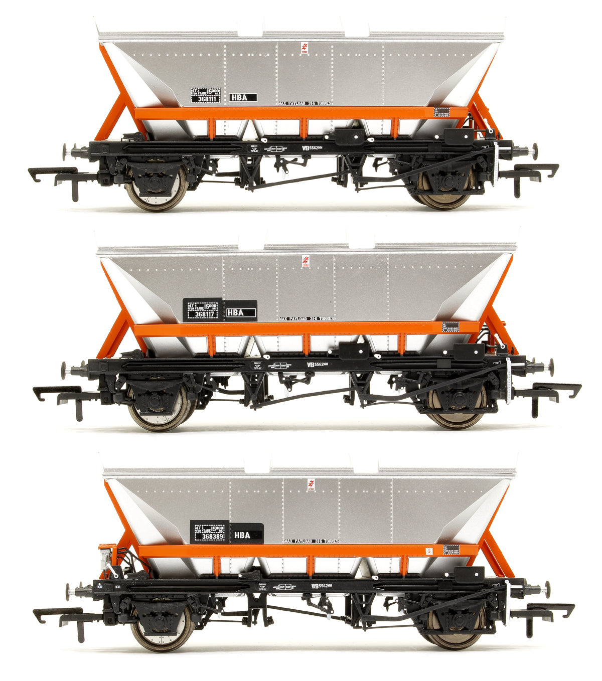 Set of 3 HBA MGR Hopper Wagons - Loadhaul - Pack 1