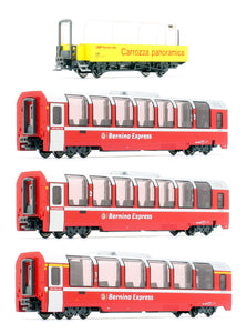 RhB Bernina Express (New Logo) 4 Car Add On Coach SetRhB Bernina Express (New Logo) 4 Car Add On Coach Set