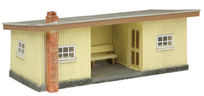 Pre-Owned Narrow Gauge Corrugated Station Brown and Cream