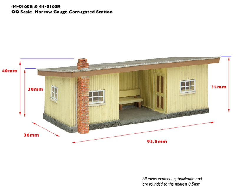 Pre-Owned Narrow Gauge Corrugated Station Brown and Cream