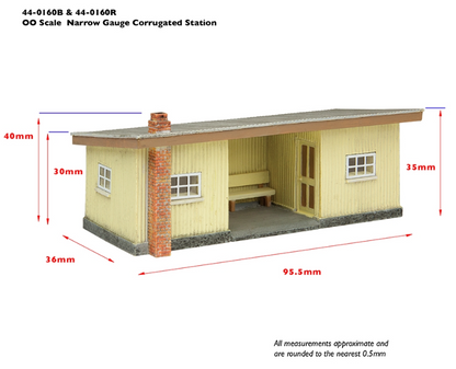 Pre-Owned Narrow Gauge Corrugated Station Brown and Cream