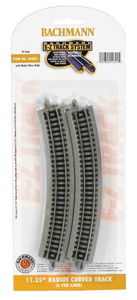 Bachmann E-Z Track 44801 11¼ Radius Curved Track (6/Card)