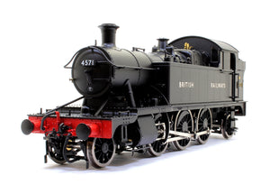 Class 45xx 'Small Prairie' 2-6-2T 4571 in BR black with BRITISH RAILWAYS lettering