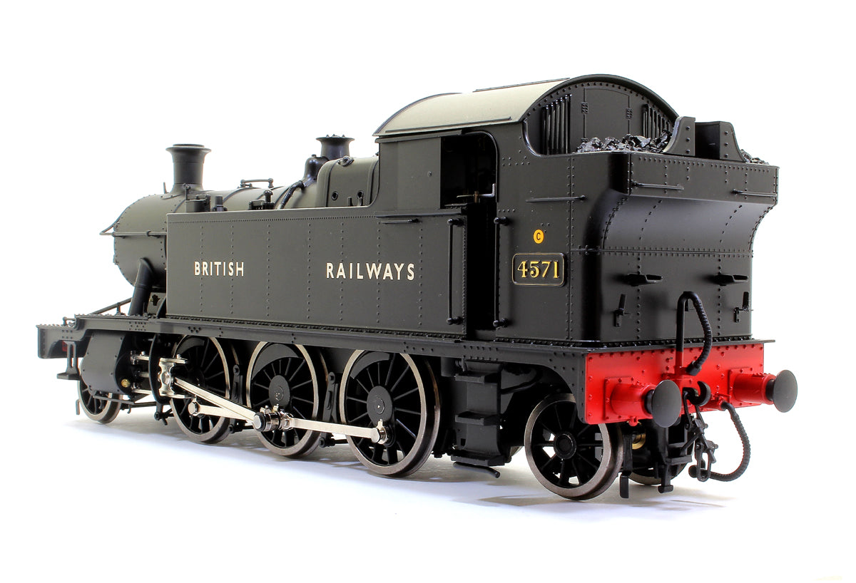 Class 45xx 'Small Prairie' 2-6-2T 4571 in BR black with BRITISH RAILWAYS lettering