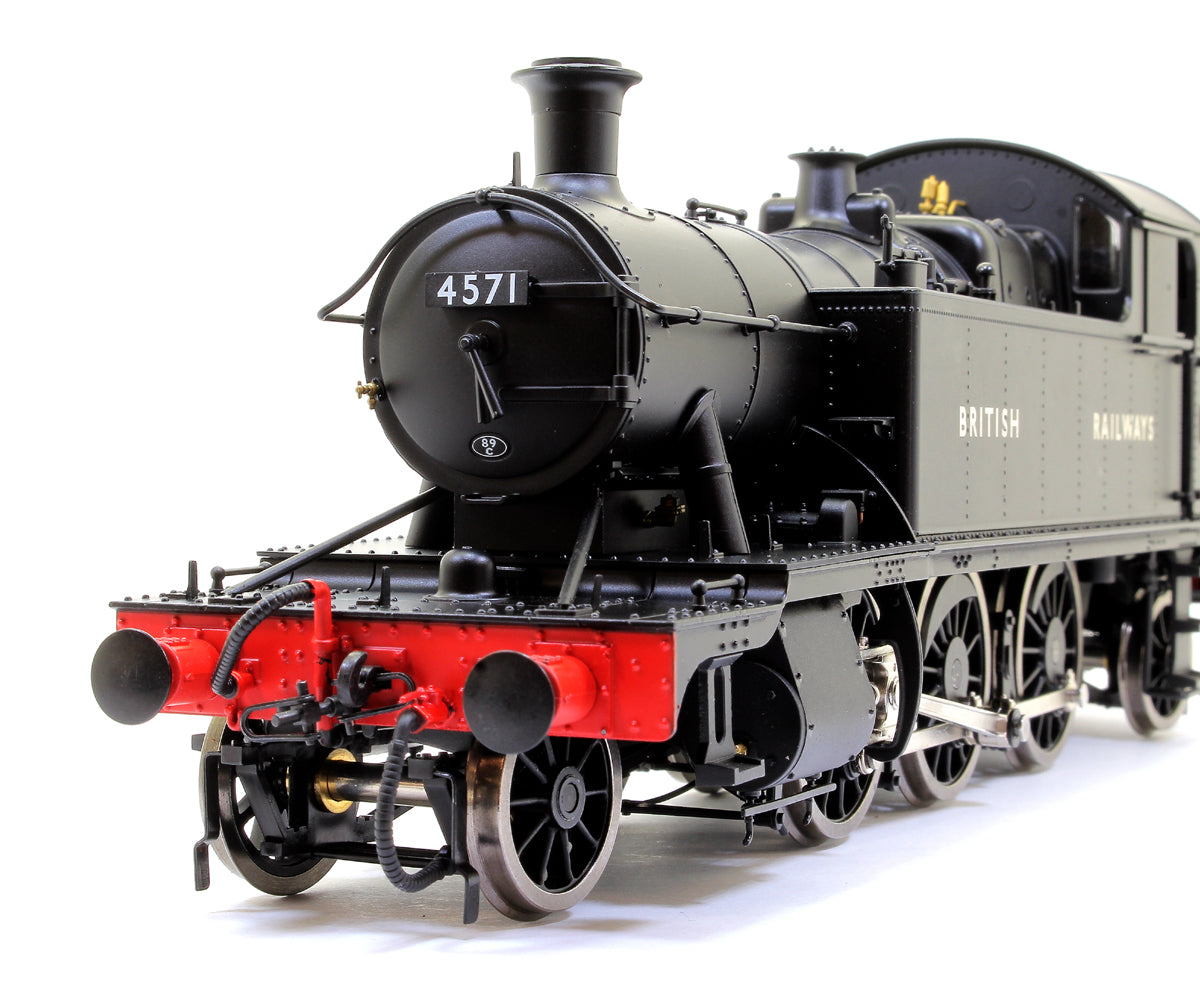 Class 45xx 'Small Prairie' 2-6-2T 4571 in BR black with BRITISH RAILWAYS lettering