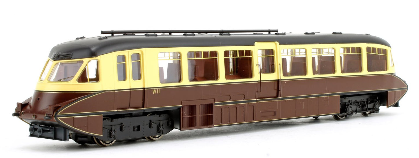 Streamlined Railcar BR Lined Chocolate/Cream No.W11 - DCC Fitted