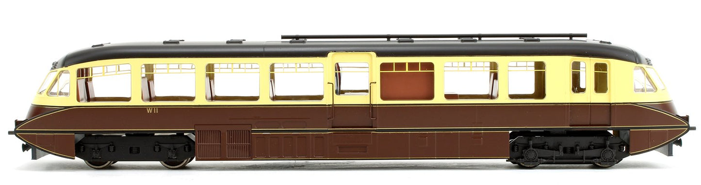 Streamlined Railcar BR Lined Chocolate/Cream Diesel Locomotive No.W11 - DCC Fitted