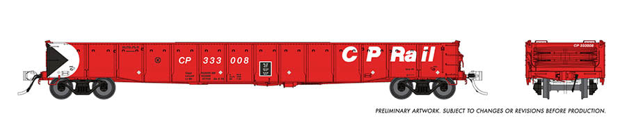 HO 52'6" Gondola: CP Rail - Action Red Scheme -  6 pack