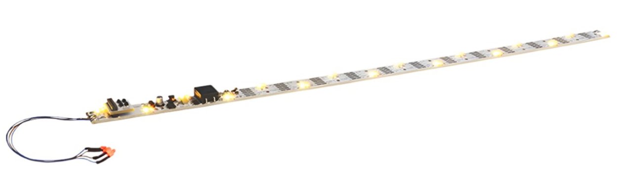 LED lighting strip with taillight, 380mm, 32 LEDs 'white/yellow', PowerPack. For gauge 1, G