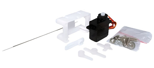 Servo Motor, precision mini-servo, micro-controlled with plastic gearing, incl. mounting kit