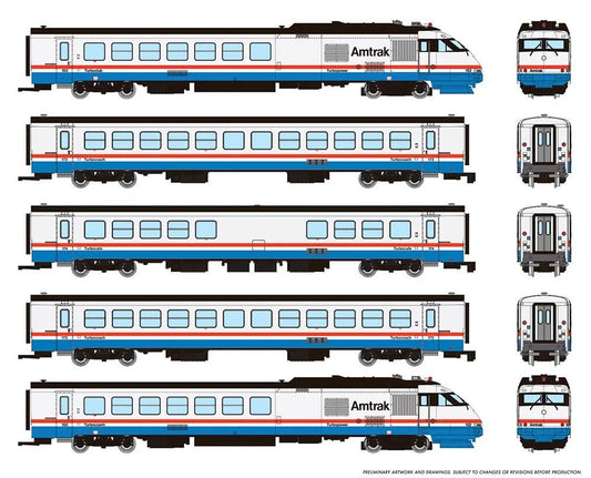 N RTL Turboliner (DC/DCC/Sound) - Set #2: Amtrak Phase III Late