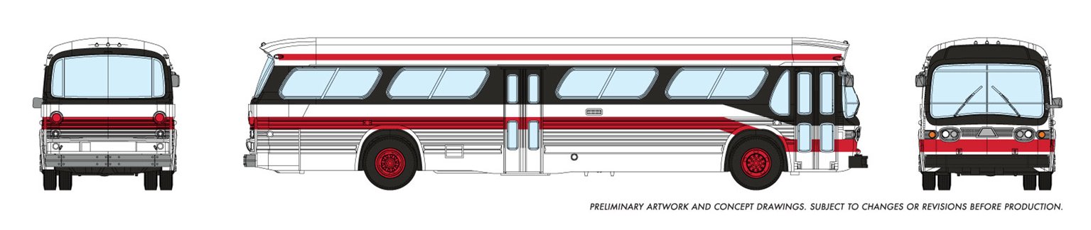 N Gauge New Look Bus  - Toronto (Red/Black)